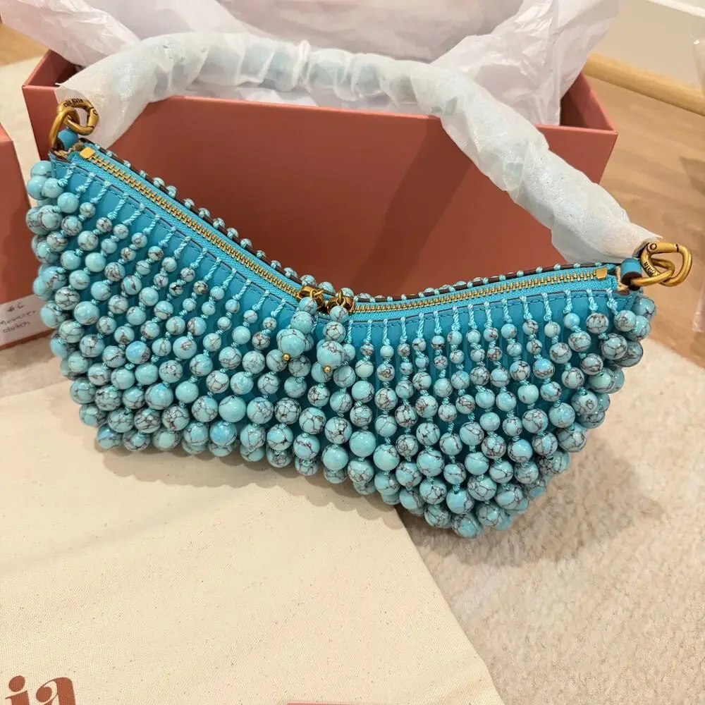 NEW Cult Gaia Mercier Mini Shoulder Bag in Ibiza Turquoise - Picture 6 of 9